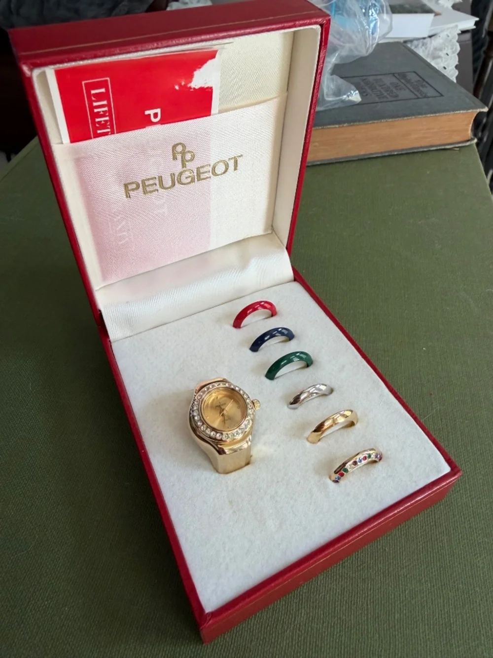 Vintage Peugeot Interchangeable Bezel Ring Watch Stretch HTF